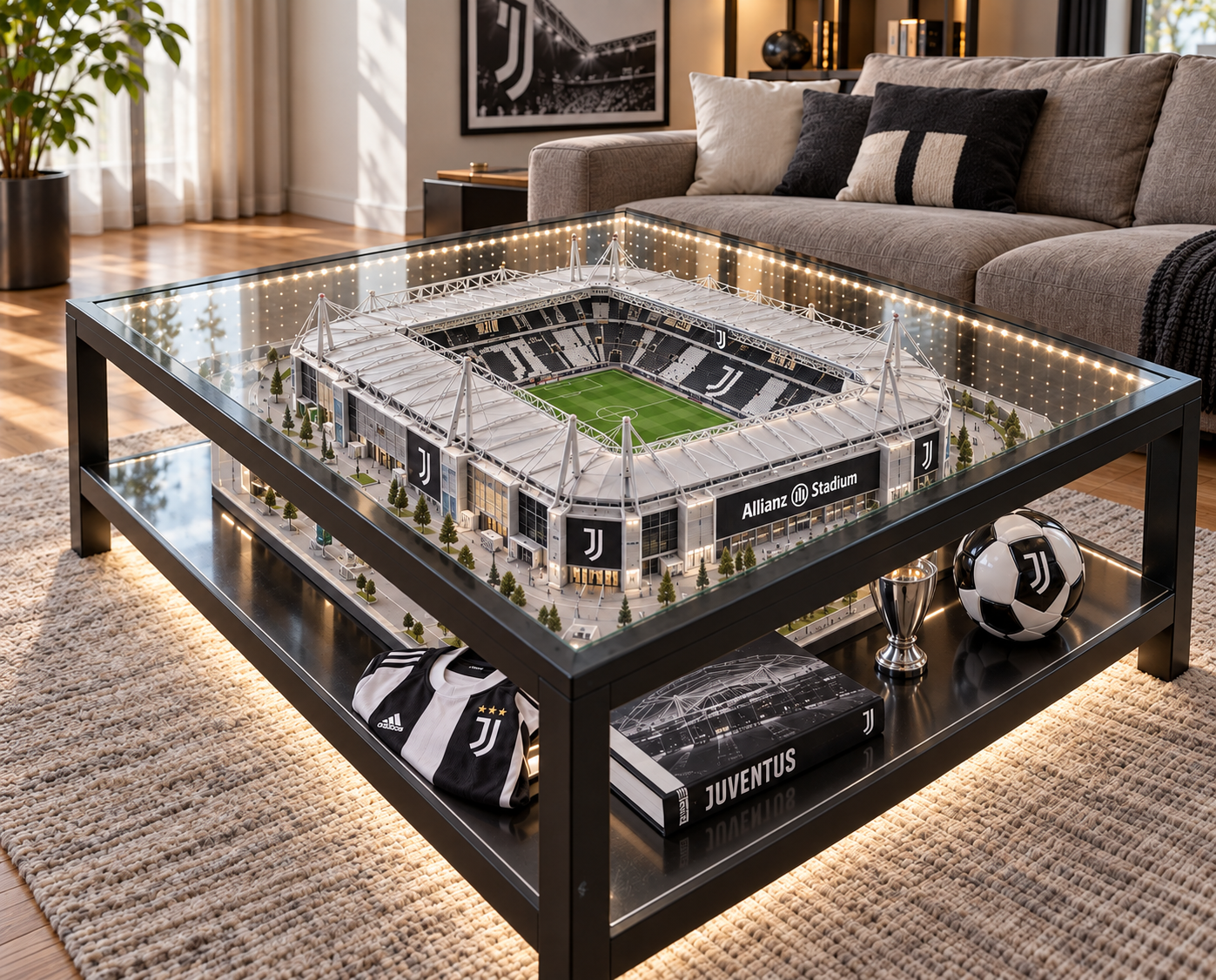 StadiBox Juventus con Allianz Stadium illuminato